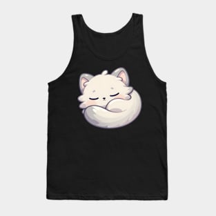 Sleeping Kitten Bliss - Peaceful Feline Nap Art Tank Top